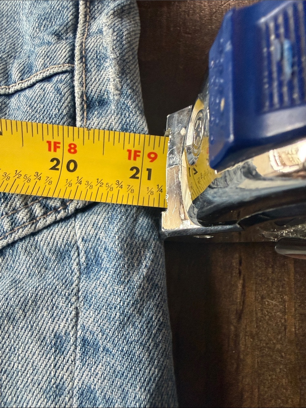 We The Free Light Wash Denim Jeans with Olive Rope Detail - Picture 10 of 10